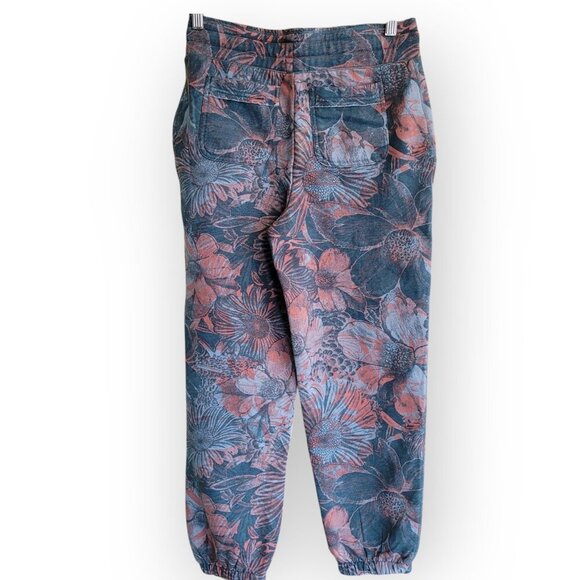 Anthropologie Daily Practice Slim-Fit Teal Floral Jogger Sweatpants, XSP - Picture 3 of 11